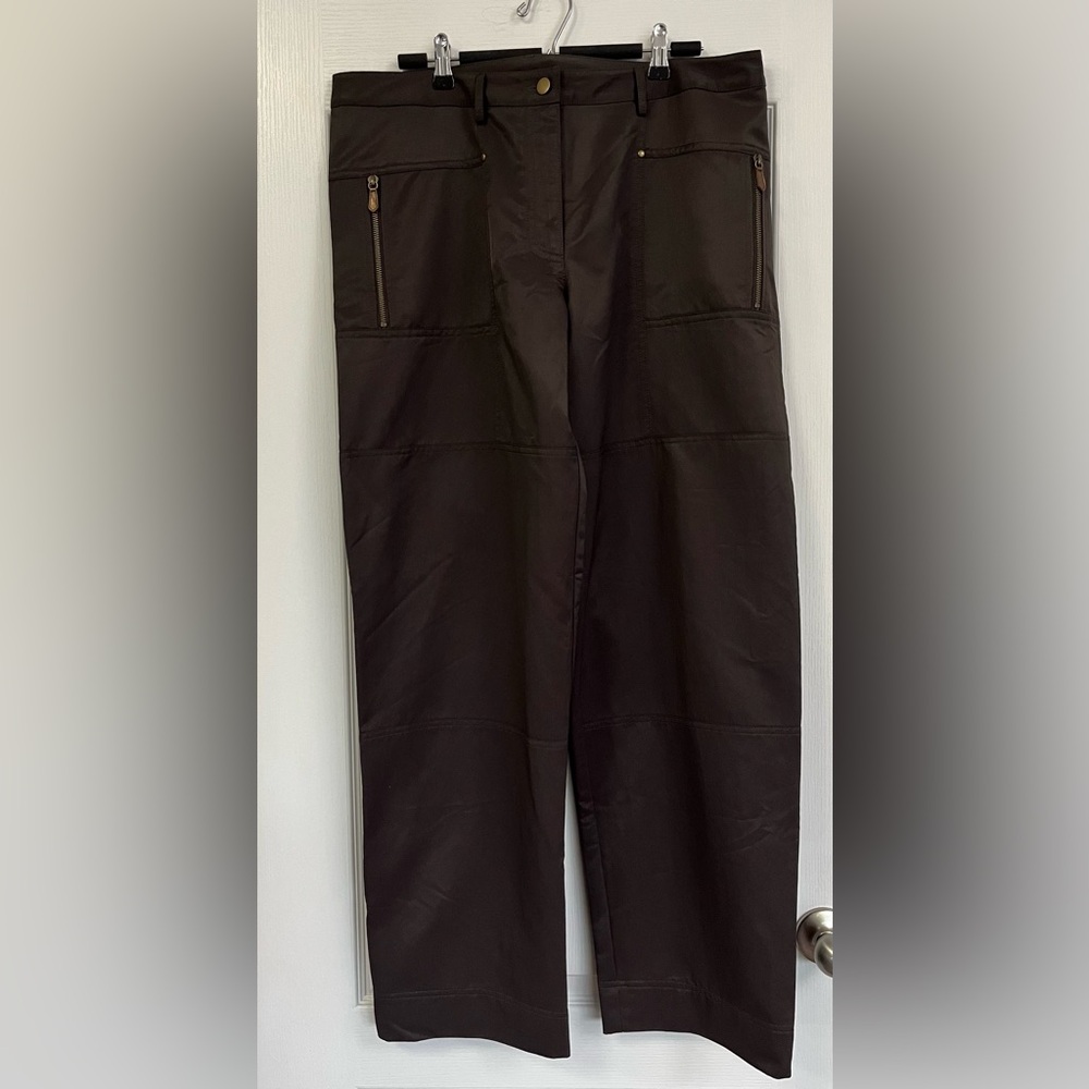 SPANNER Brown Lined Pants with Classic Straight-Leg Design Size 16